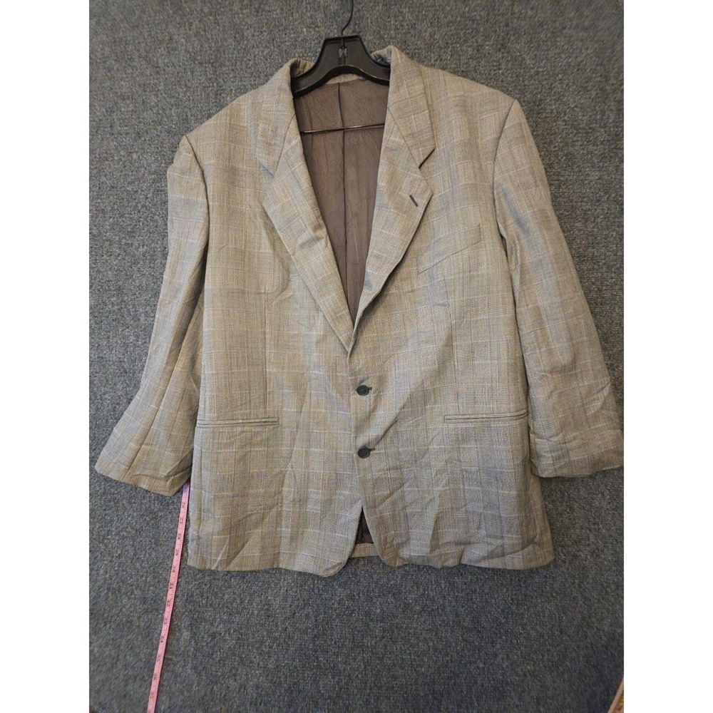Yves Saint Laurent Blazer Sport Coat Mens 48 Gray Wool Check France Jacket